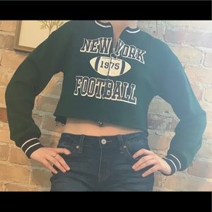 Distressed Cropped Garage Hoodie